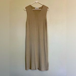 Vintage 90s Chaus Knit Tan Midi Dress